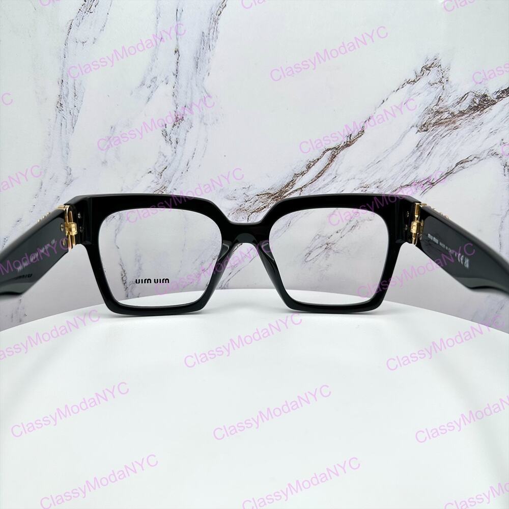 MIU MIU Womens Eyeglasses Black Square Full Rim frames 52-19mm Rx-able Womens - Picture 9 of 16